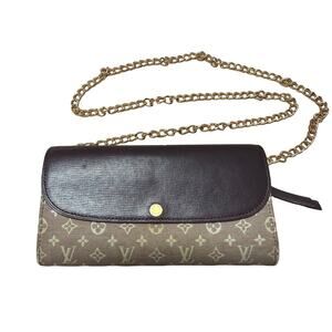 LOUIS VUITTON LV Monogram Mini Lin Portefeuille Sarah Long Chain Wallet | COA